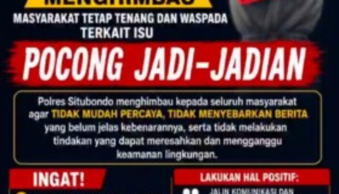 Polres Situbondo Imbau Warga Tetap Tenang Sikapi Isu “Pocong” yang Viral di Medsos