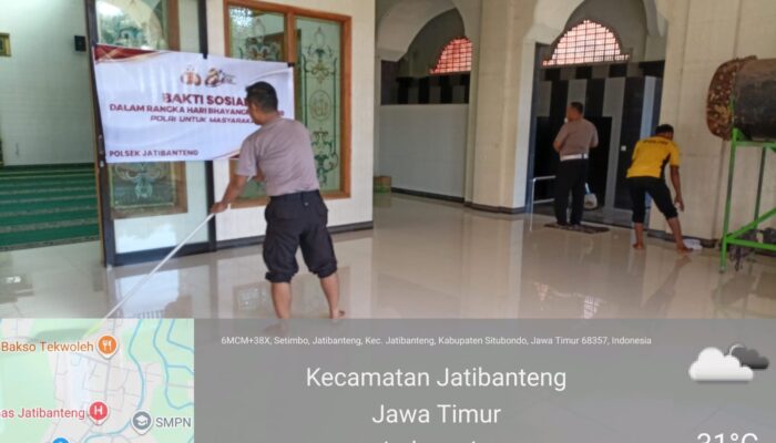 BAKTI RELIGI POLSEK JATIBANTENG SAMBUT HARI BHAYANGKARA KE-80, WUJUD KEPEDULIAN TERHADAP TEMPAT IBADAH