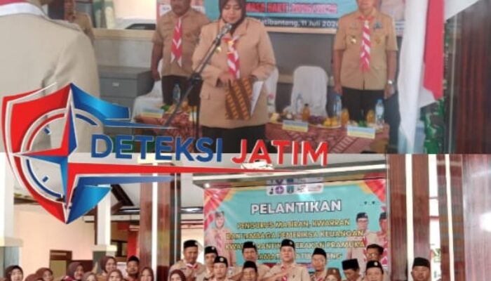 Wakil Bupati Situbondo Kak Ulfi Hadiri dan Lantik Pengurus Mabiran, Kwarran, serta Lembaga Pemeriksa Keuangan Kwartir Ranting Gerakan Pramuka Jatibanteng